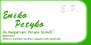 eniko petyko business card